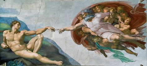 Most Famous Paintings: The Creation Of Adam, by Michelangelo (source: wiki) Famous Art Paintings, Sistine Chapel Ceiling, Istoria Artei, The Creation Of Adam, Jan Van Eyck, Most Famous Paintings, Rennaissance Art, Famous Artwork, Vatican Museums