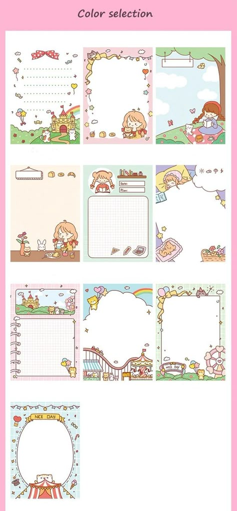 Cute Stikynote, Memo Pad Printable, Notepad Template, Memo Template, Memo Pad Design, Note Pad Design, Kawaii Sticker, Memo Notepad, Memo Paper