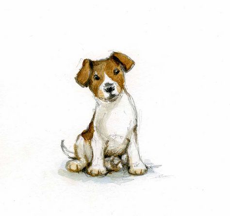 Painting Clipart, Dogs Watercolor, Dog Portraits Illustration, Watercolor Dogs, Dog Watercolor Painting, Dog Portraits Art, Watercolor Dog Portrait, Jack Russell Dogs, Custom Pet Art