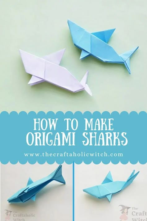 How to Make an Origami Shark Shark Week Crafts, Origami Shark, Shark Activities, Shark Craft, Origami Step By Step, Sharks For Kids, Activities For Teens, Sea Crafts, Paper Crafts Origami