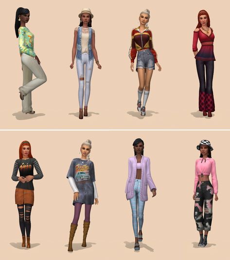 Sims Cc Outfits, Sims No Cc, Sims 4 Base Game Outfits Ideas, Teen Outfit Ideas, Sims Challenge, Free Sims 4, Casas The Sims 4, Teen Outfits, Sims 4 Teen