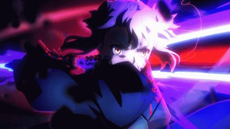 Fate Banner Gif, Anime Combat Gif, Vfx Gif, Fate Gif Pfp, Heavens Feel, Fate Gif, Manga Gif, Anime Electricity Powers Gif, Dark Purple Anime Aesthetic Gif