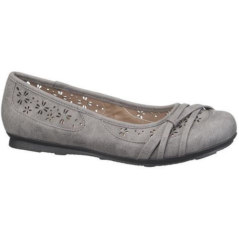 maurices Kimber Wide Width Comfort Ballet Flat In Gray ($34) ❤ liked on Polyvore Gray Ballet Flats, Cozy Shoes, Memory Foam Shoes, Strap Flats, T Strap Flats, Denim Fashion Women, Grey Flats, Strappy Flats, Ballerina Shoes Flats