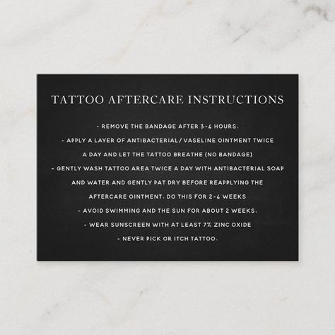 Black Tattoo Aftercare Instructions Business Card#tattoo #tattoaftercare #tattoocare Business Card Tattoo, Tattoo Aftercare Instructions, Tattoo Aftercare Tips, Tatto Designs, Tattoo Cream, Tattoo Machines, Tattoo Business, Shoulder Tattoos, Tattoo Care