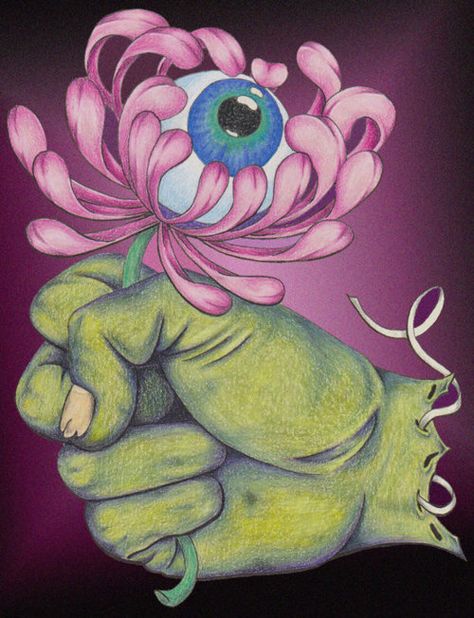 Flowers For The Dead, Hands Holding Flowers, Express Emotions, Punk Disney, The Language Of Flowers, Trippy Drawings, Psychadelic Art, Zombie Art, Zombie Hand