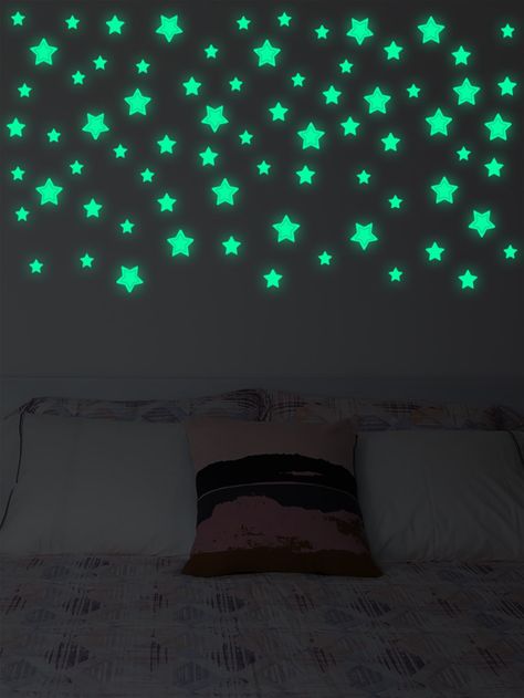 Glow In The Dark Stickers Ceilings, Glow In The Dark Stars Aesthetic Room, Star Theme Bedroom, Glow In The Dark Wall Stickers, Glow In The Dark Room Decor, Glow In The Dark Stars Aesthetic, Glow In The Dark Stars Bedroom, Glow In The Dark Stars On Ceiling, Glow In The Dark Room Ideas