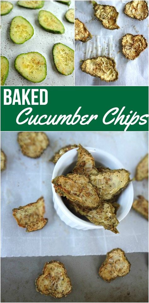 Cucumber Chips Baked, Baked Cucumber Recipes, Baked Cucumber, Healthy Chips Recipe, Fried Cucumbers, Cucumber Salsa Recipe, Cucumber Chips, Zucchini Chips Recipe, Pregnancy Snacks