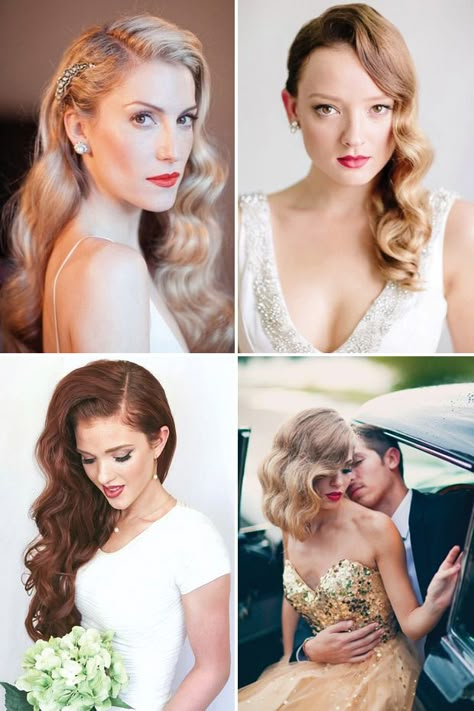 Love the vintage wedding theme? Try one of these timeless wedding hairstyles on your big day! Blonde Pony, Wedding Hair Ideas, Retro Wedding Hair, Vintage Waves, Hollywood Waves, Vintage Wedding Hair, Vintage Wedding Theme, Best Wedding Hairstyles, Trendy Wedding Hairstyles