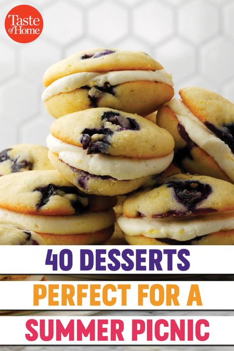 Picnic Dessert Recipes, Summer Picnic Desserts, Picnic Appetizers, Desserts Easy No Bake, Cookies Summer, Easy Picnic Food, Summer Picnic Food, Picnic Desserts, Picnic Menu