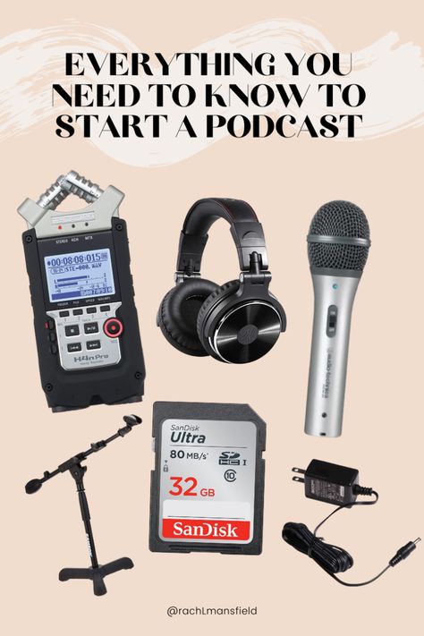 What Do You Need To Start A Podcast, Podcast Start Up, How To Record A Podcast, Podcast Must Haves, Podcast Needs, Podcasts Setup, Starting Podcast, Podcast Ideas Topics, Podcast Topics Ideas