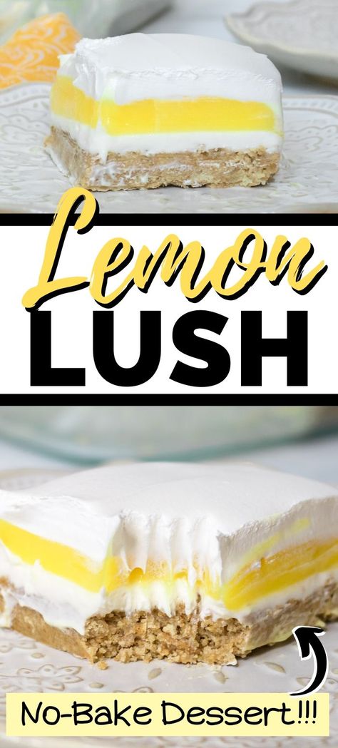 Layered Lemon Dream, Lemon Lasagna Dessert Graham Crackers, Gluten Free Lemon Lush Dessert, Lemon Delight Dessert, Lemon Lush Cake, Easter Lemon Desserts, Summer Dessert Recipes Lemon, No Bake Lasagna Dessert, Summer Desserts Easy No Bake Simple