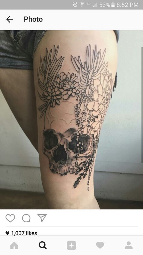 Skull Succulent Tattoo, Skull Succulent, Tattoo Decor, Desert Tattoo, Succulent Tattoo, Oregon Portland, Floral Tattoos, Ink Well, Skull Flower