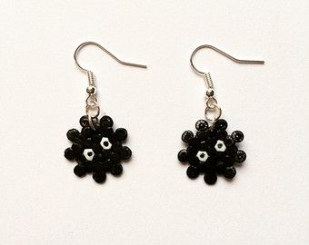 Studio Ghibli Inspired Soot Sprite Hama Bead Earrings Perler Earrings, Studio Ghibli Inspired, Perler Bead Designs, Perler Beads Ideas, Soot Sprite, Hamma Beads Ideas, Easy Perler Bead Patterns, Melty Bead Patterns, Pearl Beads Pattern