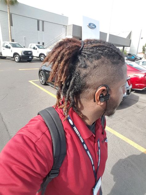 After a year...ponytails and hangtime lol #locs #dreads #color #mohawk #men Braids For Men Mohawk, Loc Mohawk, Loc Mohawk Styles, Mohawk Dreads, African American Haircuts, Loc Hairstyles For Men, Mohawk For Men, Dreads Short Hair, Rasta Hair