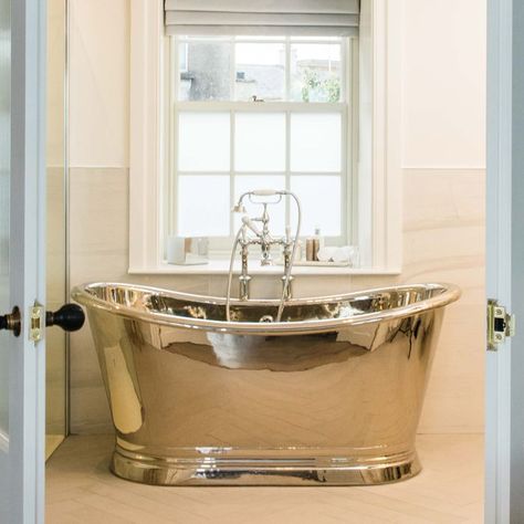 Nickel Boat Bath - BC Designs | Luxury Designer Bathrooms Slipper Bath, Double Ended Bath, Copper Bath, Bathtub Tray, Traditional Baths, Roll Top Bath, Roll Top, Shower Tray, Free Standing Bath