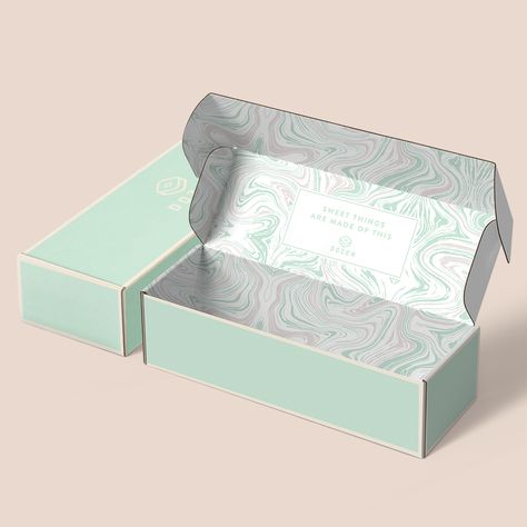 Teal Packaging Design, Cake Packaging Design Box Templates, Luxury Dessert Packaging, Sweets Box Design Packaging, Bakery Box Design, Cake Box Packaging Design, Cookies Box Packaging Design, Cookie Box Design, Patisserie Packaging