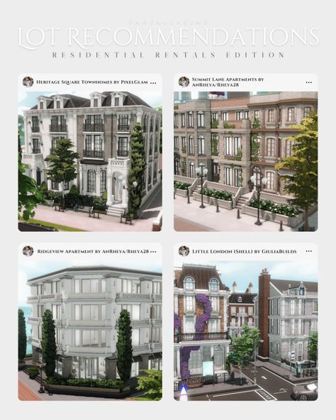 F a r f a l l a ☁️ Sims 4 Residential Rental, Sims 4 Rental Lots, Sims 4 Rental, Maxis Match Cc, Sims4 Cc, Sims 4 Build, Sims Community, Cc Finds, Maxis Match