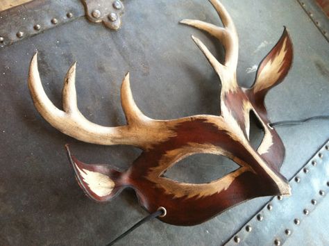 Deer Mask, The Mask Costume, Mask Masquerade, Venetian Masks, Leather Mask, Cool Masks, Masks Masquerade, Masks Art, Animal Masks