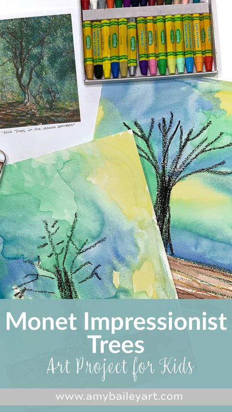 Impressionism Art Projects, Impressionist Art Lessons, Kids Painting Projects, Spring Art Projects, Art Project For Kids, Claude Monet Art, Artist Study, Classroom Art Projects, Monet Art