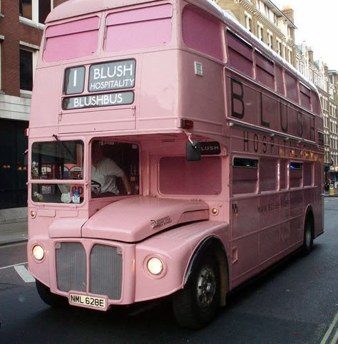 Blush Bus, England. Pink Bus, Tout Rose, Glitter Rosa, Decker Bus, I Believe In Pink, Pink Life, Double Decker Bus, Hens Night, Pink Car