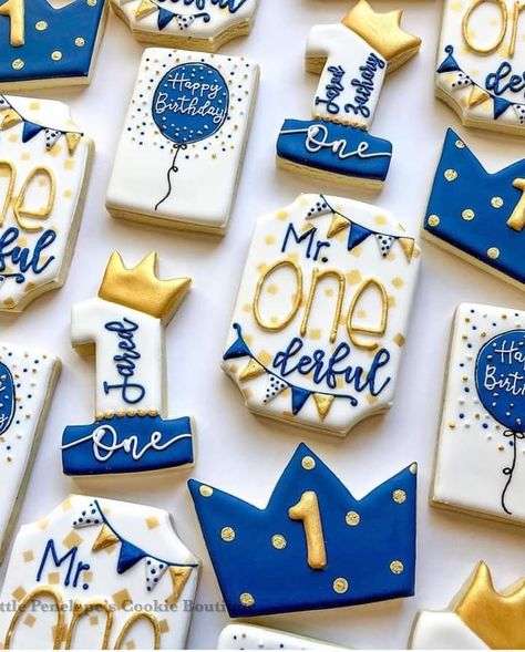 Mr Onederful Birthday Cookies, Mr Onederful Cookies Decorated, Mr Onederful Birthday Decoration Blue, Mr Onederful Cookies, Mr Onederful Birthday Blue, 1st Birthday Cookies Boy, First Birthday Cookies Boy, Mr Onederful Birthday Cake, Birthday Candle Cookies