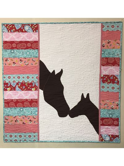 Mare and Foal Quilt Pattern Cowboy Quilt, Mare And Foal, Wall Quilt Patterns, Horse Quilt, Baby Quilt Pattern, Baby Quilt Patterns, Childrens Quilts, Applique Quilting, Animal Quilts