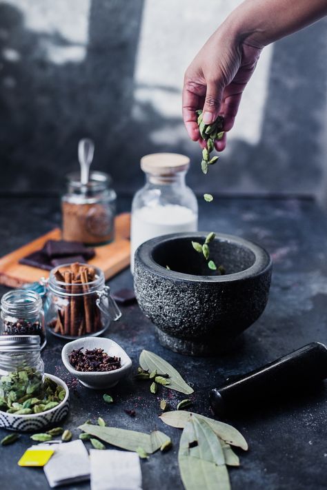 Chai Spiced Hot Chocolate - Beverage - Playful Cooking Salt Ritual, Spiced Hot Chocolate, Love Spells, Ritual, Hot Chocolate, Most Beautiful, Salt, Herbs, Bowl