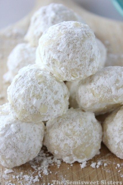 Snowball Cookies made Without Nuts! (also known as Russian Teacakes or Mexican Wedding Cookies) #Christmas Classic Snowball Cookies, Russian Teacakes, Mexican Wedding Cookies Recipes, Wedding Cookies Recipe, Pecan Snowballs, Pecan Snowball Cookies, Pecan Sandies, Snowball Cookie Recipe, Russian Tea Cake