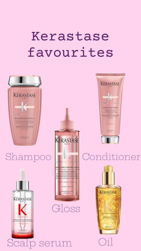 Hair care, hair product, kerastase, chroma absolu, genesis, elixir untime Kerastase Products, Healthy Curly Hair, Kerastase Hair, Hair Tricks, Hair Guide, Oily Hair, Hair Routines, Hair Oil, Shampoo And Conditioner