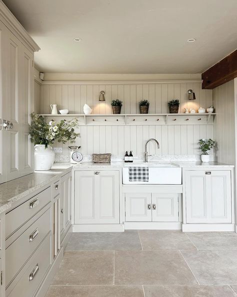 Neutral spaces and a pop of pattern ✨ Kitchen textiles are a great way to add interchangable pattern into your kitchen. Whether you opt for stripes, checks or a mix of the two - they’re perfect for styling modern, traditional and country kitchens 🙌🏻 Our Harbour Stripe and Woodhouse Check in Black are ideal for adding a playful touch while keeping the space neutral. Both are in our summer sale, with up to 50% off 💫 Seen here styled at the wonderful @hillfarmfurniture #torimurphy #torimurp... Neptune Kitchen Suffolk, White Kitchen Rattan Pendants, Made To Measure Blinds, Kitchen Inspiration Design, Made To Measure Curtains, Neutral Decor, Country Kitchen, Kitchen Styling, Summer House