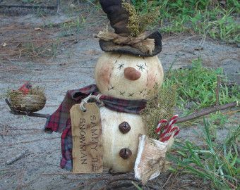 Primitive Snowmen Patterns, Bed Spring Crafts, 4h Ideas, Diy Schneemann, Bed Spring, Acorn Crafts, Christmas Snowmen, Snow People, Crafty Christmas