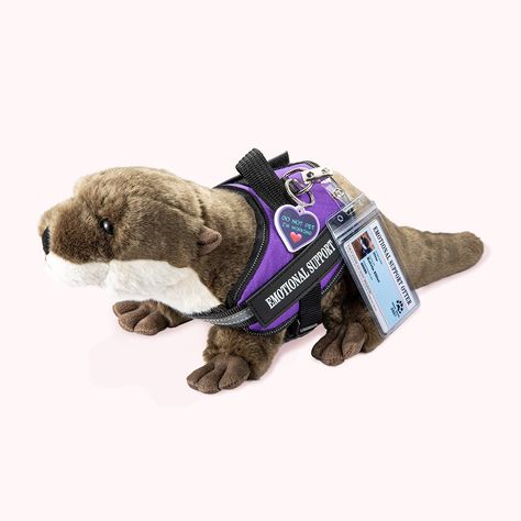 Personalized Emotional Support Otter Stuffed Animal Emotional Support Stuffed Animals, Essa Dog, Stuffed Otter, Otter Stuffed Animal, Sleeping Otters, Aesthetic Plush, Otter Plush, Animal Figurine Toys, Pegasus Art