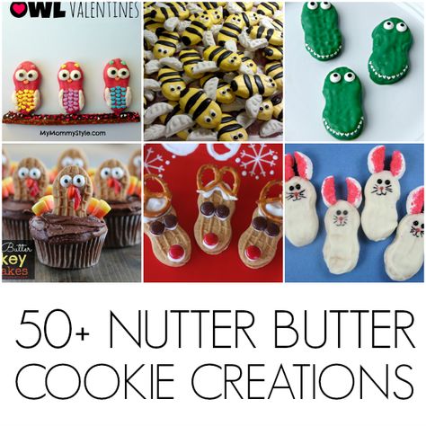 Nutter Butter cookie creatures - C.R.A.F.T. Nutter Butter Fall Cookies, Candy Fudge, Butter Brownies, Spaceships And Laser Beams, Nutter Butter Cookies, Nutter Butter, Butter Cookie, Fun Kids Food, Food Crafts