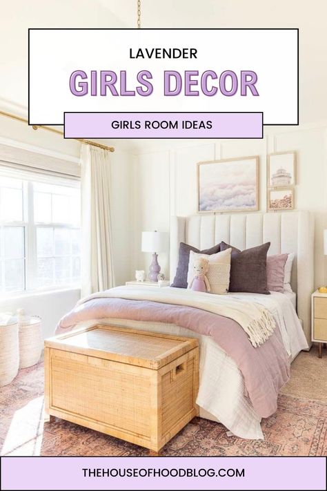 We're sharing the best purple and lavender girls room decor ideas you will love! Check out this post for design ideas and more! Blush And Lavender Bedroom, Lavender Teen Bedroom, Lavender Girls Room Bedroom Ideas, Blue And Purple Girls Room, Lavender Haze Room, Girl Purple Room, Girls Purple Bedroom Ideas, Girls Purple Bedroom, Purple Teen Room