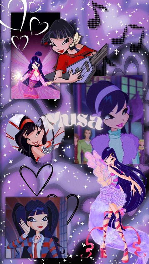 Musa, Winx, Wallpaper, fond d'écran, Winx club, Fond d'écran iPhone, Fond d'écran de verrouillage, aesthetic, violet Winx Wallpaper, Music Fairy, Aesthetic Purple Wallpaper, Winx Club Musa, Winx Musa, 2000s Wallpaper, Black Kawaii, Musa Winx Club, Cute Puppy Wallpaper