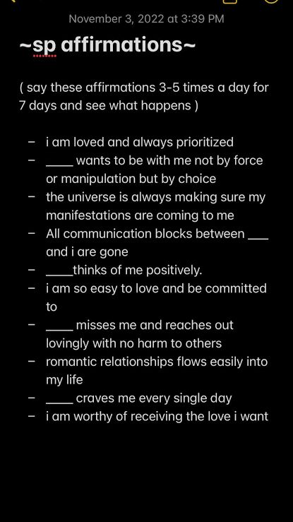 Reconciliation Affirmations, Manifestation To Make Him Text You, Third Party Removal Affirmations, Sp Vision Board, Sp Affirmations Aesthetic, Affirmations For Sp, Manifest Him Back, Manifesting Sp, Sp Manifestation