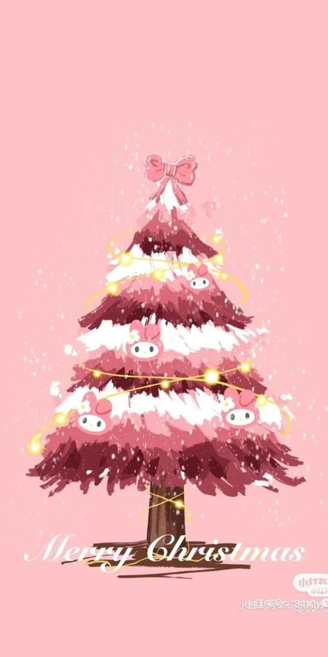 Kuromi Christmas Tree, Sanrio Xmas, Cute My Melody, Sanrio Wallpapers, Hello Kitty Wallpaper Hd, Njoy Obs, My Melody Wallpaper, Kitty Christmas, Goth Wallpaper