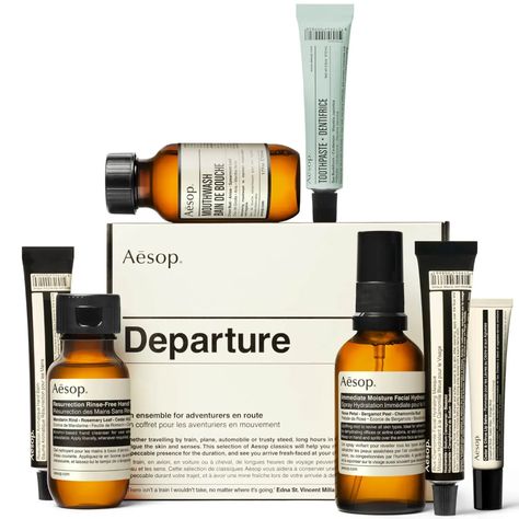 Aesop Departure Travel Kit | Cult Beauty Aesop Products, Lip Salve, Hand Balm, Licorice Root Extract, Polysorbate 80, Benzoic Acid, Travel Kit, Licorice Root, Orange Oil