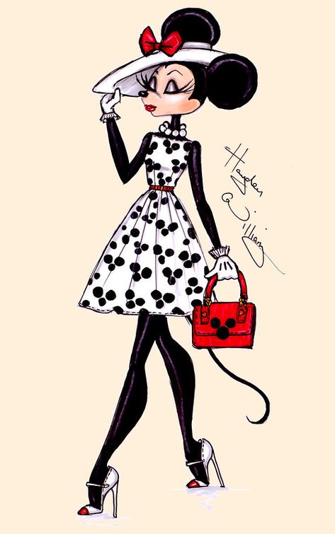 The Minnie Mouse collection by Hayden Williams: 'Minnie ♥ … | Flickr Dagobert Duck, Disney Divas, Hayden Williams, Images Disney, Fashion Illustrator, Mickey Minnie Mouse, Mickey And Friends, Disney Love, Disney Style