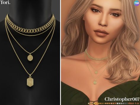 The Sims Resource - Tori Necklace Sims 4 Cc The Sims Resource Accessories, The Sims Resource Jewelry, Sims 4 Cc Gold Necklace, Free Sims 4 Cc Jewelry, Sims 4 Female Jewelry, Sims 4 Cc Neckless, Sims 4 Cc Women Jewelry, Sims4 Cc Necklaces, Sims 4 Cc Female Accessories