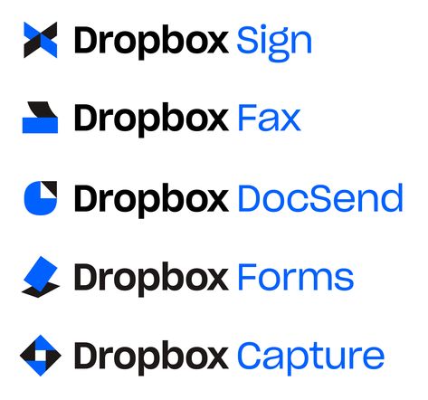 Brand New: New Glyphs for Dropbox’s Products by Play Sub Brands Logo, Sub Brand Logo Design, Iris Poster, Logo Design Examples, Classic Branding, Logo Desing, Brand Architecture, Tech Branding, Composition Design