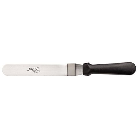 Ateco 1307 Ultra Offset Spatula with 7.75 by 1.25-Inch Stainless Steel Blade, Plastic Handle, Dishwasher Safe Offset Spatula, Stainless Dishwasher, Kitchen Gear, Kitchenware Store, Stainless Steel Dishwasher, Restaurant Equipment, Icing Spatula, Black Handle, Williams Sonoma