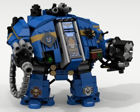 Ultramarines Dreadnought | Here is the reference pic: Ultram… | Flickr Ultramarines Dreadnought, Creature Costume, Mech Armor, Lego Warhammer, Mobile Frame, Space Hulk, Lego Bots, Lego Inspiration, Lego Spaceship