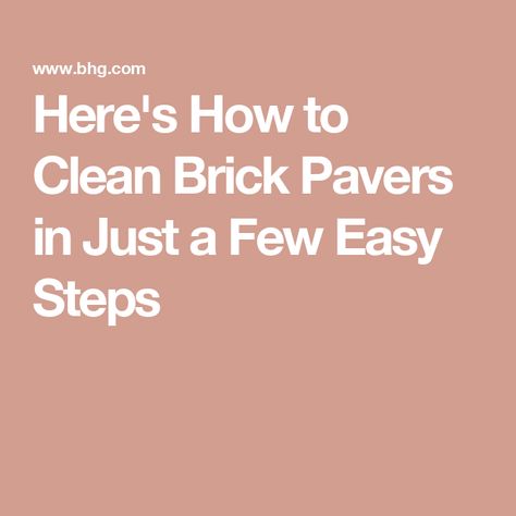 Here's How to Clean Brick Pavers in Just a Few Easy Steps Cleaning Pavers, Red Brick Pavers, Paver Sidewalk, Polymeric Sand, Brick Driveway, How To Clean Brick, Clean Concrete, Brick Steps, Brick Walkway