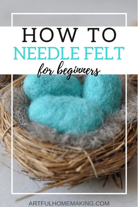 How To Felt Wool Tutorials, Wool Felt Needling, How To Felt Wool, How To Needle Felt For Beginners, How To Needle Felt, Needle Felting Tips, Needle Felting 2d Tutorials, Needle Felting Birds Tutorial, Needle Felt Bird Tutorial