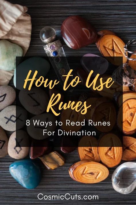 Wondering how to use runes? This powerful spiritual tool can help you shape your life once you learn some of the ways to read runes for divination. Read on to do just that! #howtouserunes #howtoreadrunes #divination #runes https://cosmiccuts.com/blogs/healing-stones-blog/how-to-use-runes Rune Stones How To Use, How To Read Runes Stones, How To Use Runes, How To Read Runes, Making Runes, Rune Stone Meanings, Rune Divination, Wiccan Runes, Spiritual Crafts