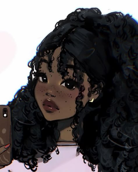 Curly Hair, Black Hair, Hair, Black, Art