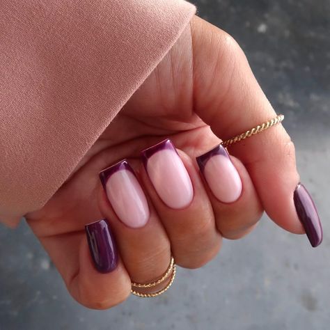 Classy French Tip Nails, Classy French Tip, Purple French Manicure, Long French Tip Nails, French Manicure Nail Designs, Short French Tip Nails, Purple French, French Tip Nail Art, French Manicure Designs