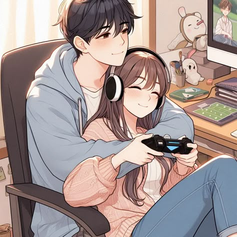 Bf Gf Cuddle Anime, Couple Photo Anime Wallpaper, Couple Goal Anime Style, Romantic Cartoon Couples Relationships, Couple Picture Anime, Anime Cuddle Poses, Cute Funny Couple Pictures, Bf And Gf Anime, Anime Couple Sitting