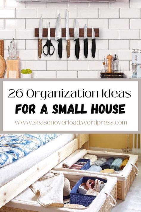 Organizing a small house requires creative solutions and thoughtful planning to maximize every inch of space. Start by decluttering and paring down possessions to essentials. Utilize vertical stora… Ways To Save Space In A Small House, Diy Small House Organization, Very Tiny Apartment Ideas, Unique Small Space Storage, Diy Home Storage On A Budget, Small House Space Ideas, Storage On Wall Ideas, Solutions For Small Kitchen, Home Storage Ideas Space Saving